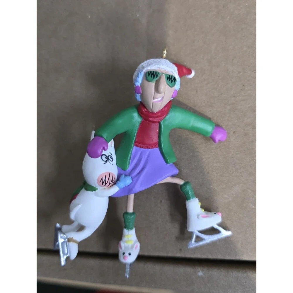 1999 Hallmark Keepsake Christmas Ornament Maxine On Thin Ice Skating!